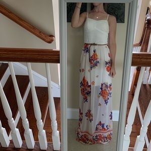 White Floral Maxi Dress
